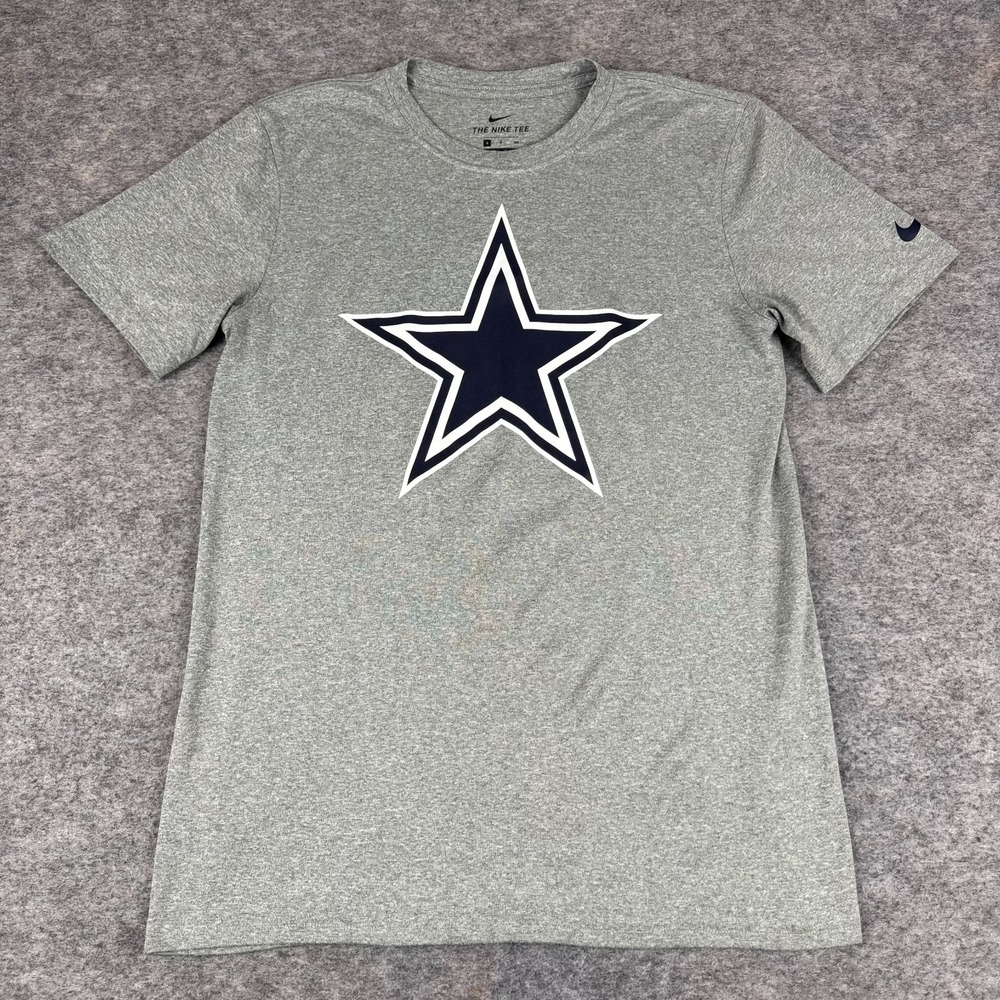 Nike Dri Fit Dallas Cowboys‎ T-Shirt Tee NFL Polyester Gray Mens Small S